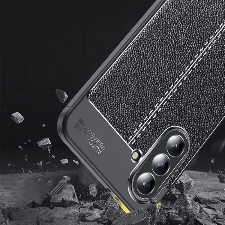 For Samsung Galaxy A56 5G Litchi Texture Shockproof TPU Phone Case - Black