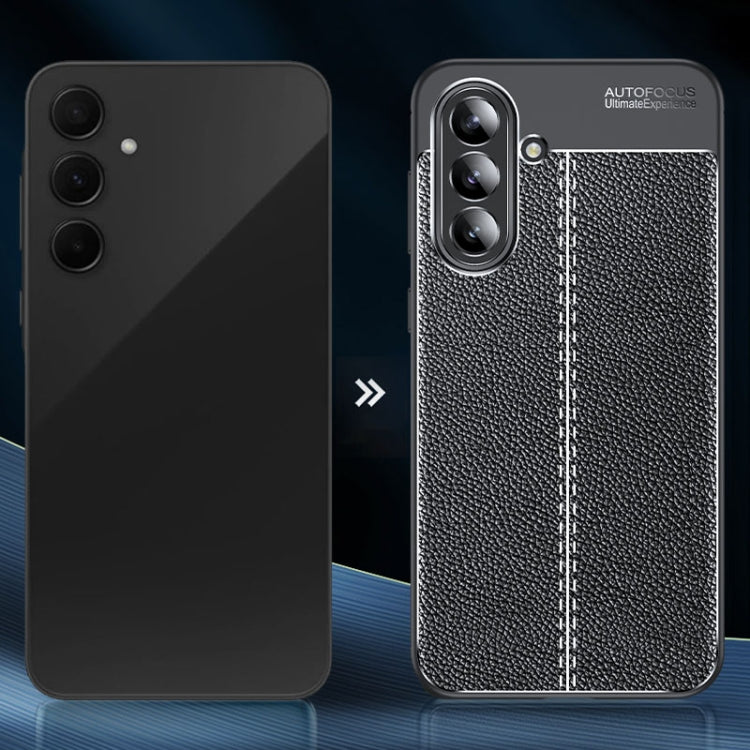 For Samsung Galaxy A56 5G Litchi Texture Shockproof TPU Phone Case - Black