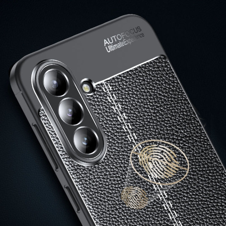 For Samsung Galaxy A56 5G Litchi Texture Shockproof TPU Phone Case - Black