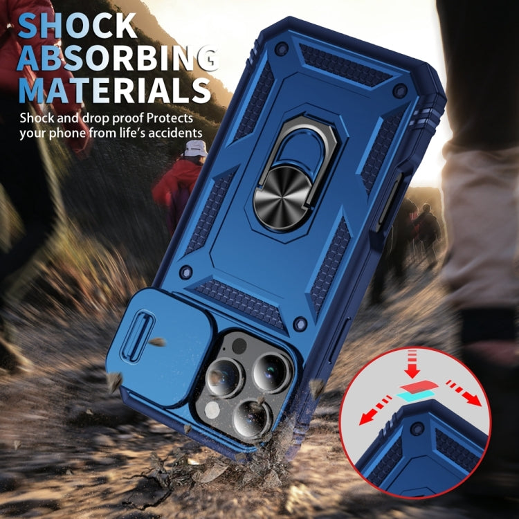 For iPhone 16 Pro Max Sliding Camshield TPU + PC Phone Case with Holder