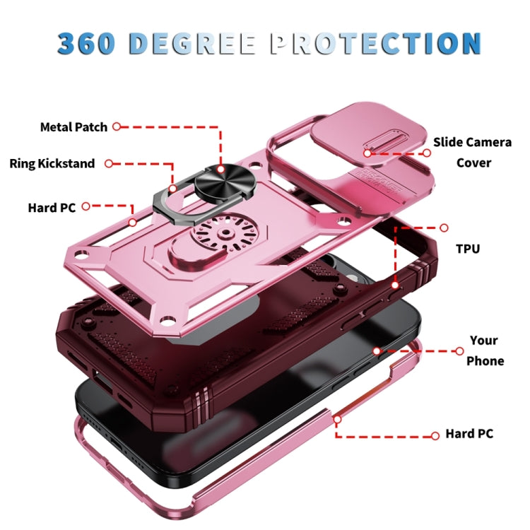 For iPhone 16 Pro Max Sliding Camshield TPU + PC Phone Case with Holder