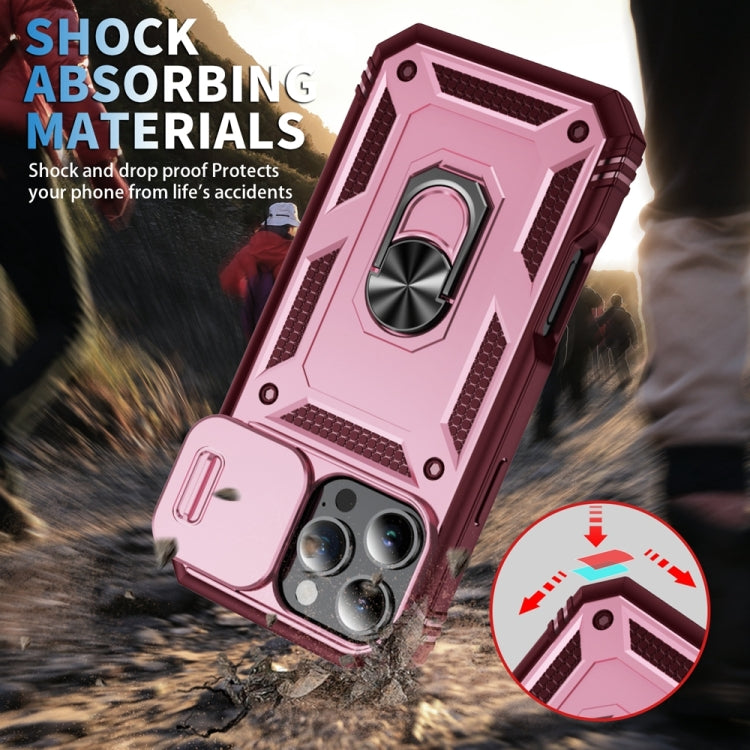 For iPhone 16 Pro Max Sliding Camshield TPU + PC Phone Case with Holder