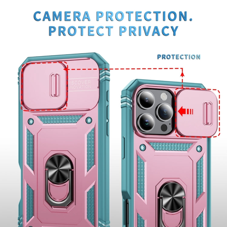 For iPhone 16 Pro Max Sliding Camshield TPU + PC Phone Case with Holder