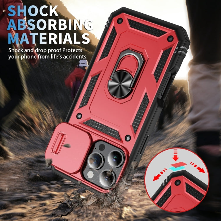 For iPhone 16 Pro Max Sliding Camshield TPU + PC Phone Case with Holder