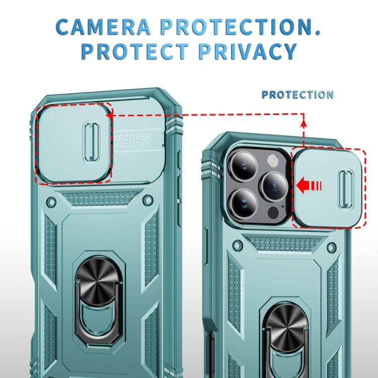 For iPhone 16 Pro Max Sliding Camshield TPU + PC Phone Case with Holder