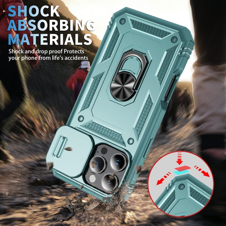 For iPhone 16 Pro Max Sliding Camshield TPU + PC Phone Case with Holder