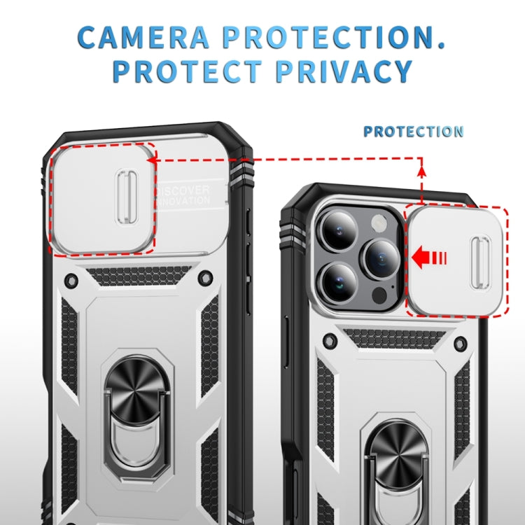 For iPhone 16 Pro Sliding Camshield TPU + PC Phone Case with Holder
