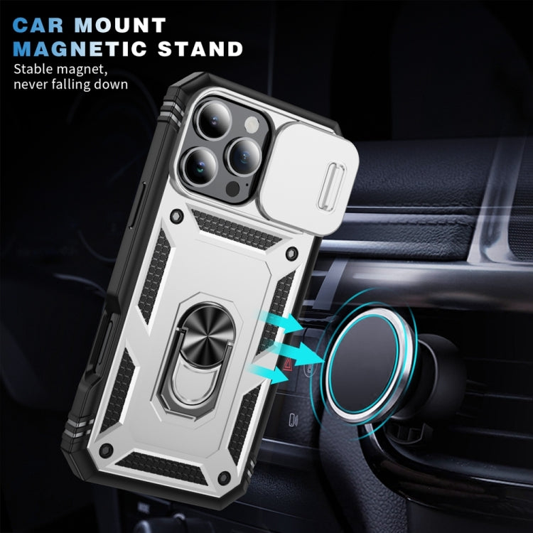 For iPhone 16 Pro Sliding Camshield TPU + PC Phone Case with Holder