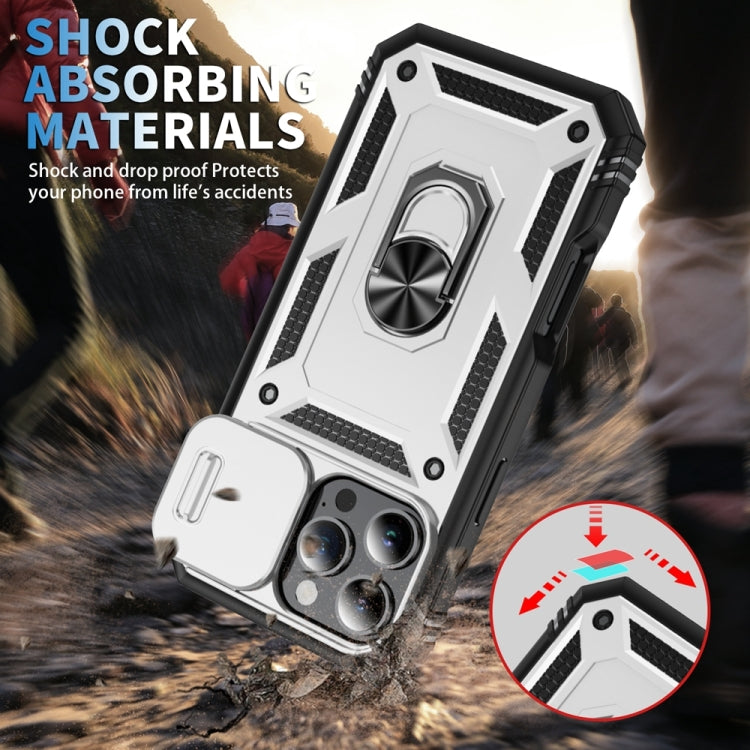 For iPhone 16 Pro Sliding Camshield TPU + PC Phone Case with Holder