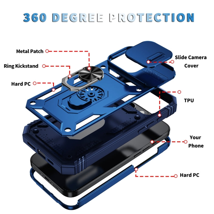 For iPhone 16 Pro Sliding Camshield TPU + PC Phone Case with Holder
