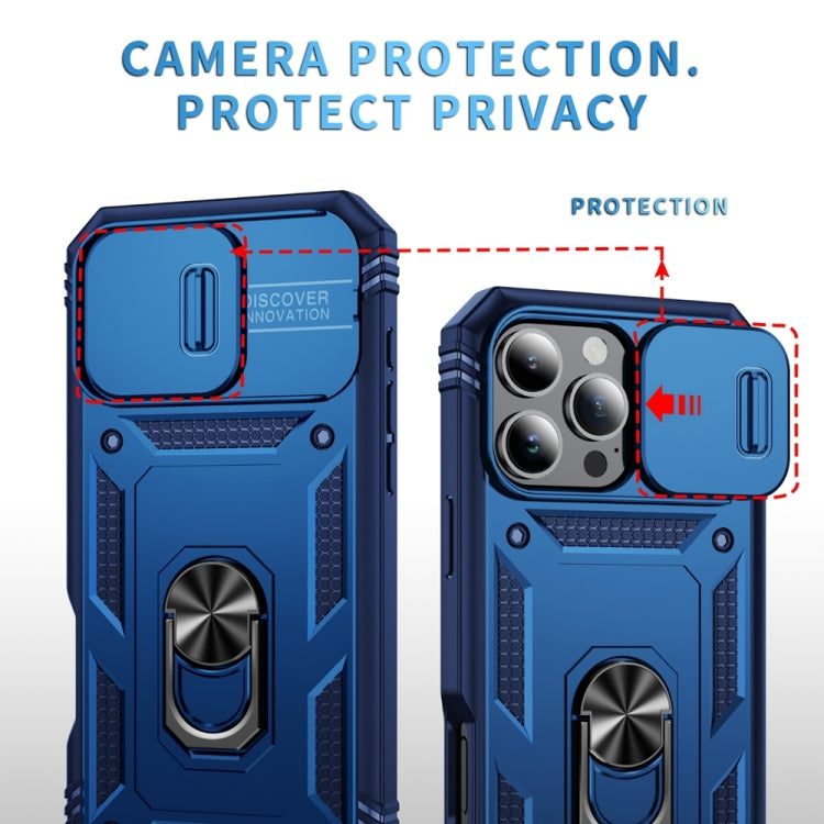 For iPhone 16 Pro Sliding Camshield TPU + PC Phone Case with Holder