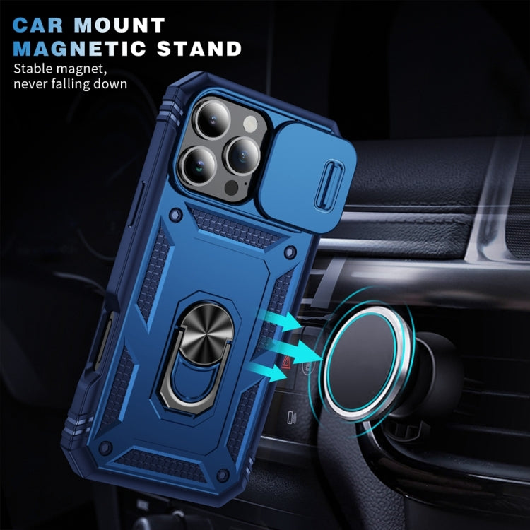 For iPhone 16 Pro Sliding Camshield TPU + PC Phone Case with Holder
