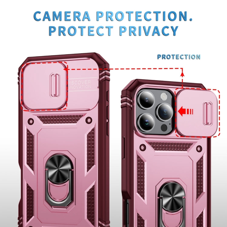 For iPhone 16 Pro Sliding Camshield TPU + PC Phone Case with Holder