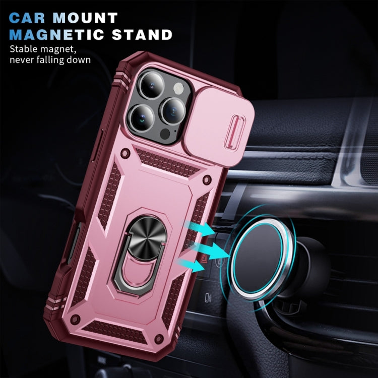 For iPhone 16 Pro Sliding Camshield TPU + PC Phone Case with Holder