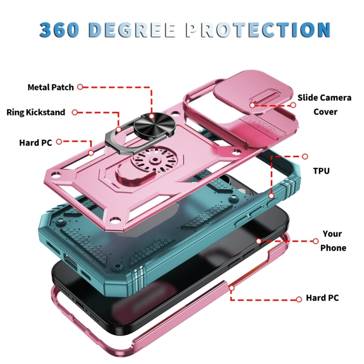 For iPhone 16 Pro Sliding Camshield TPU + PC Phone Case with Holder