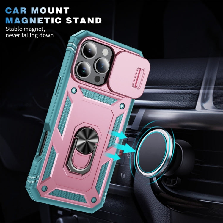 For iPhone 16 Pro Sliding Camshield TPU + PC Phone Case with Holder