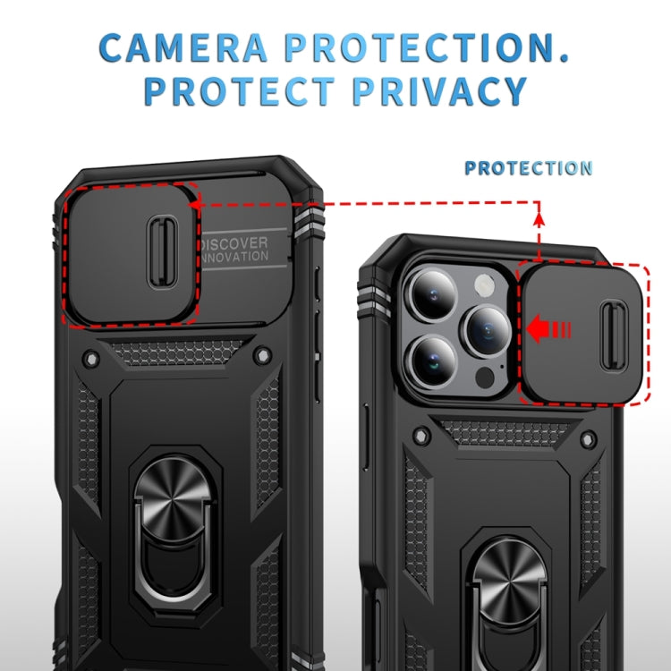 For iPhone 16 Pro Sliding Camshield TPU + PC Phone Case with Holder