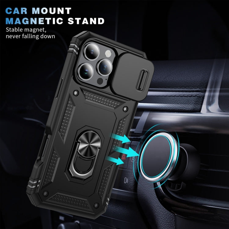 For iPhone 16 Pro Sliding Camshield TPU + PC Phone Case with Holder
