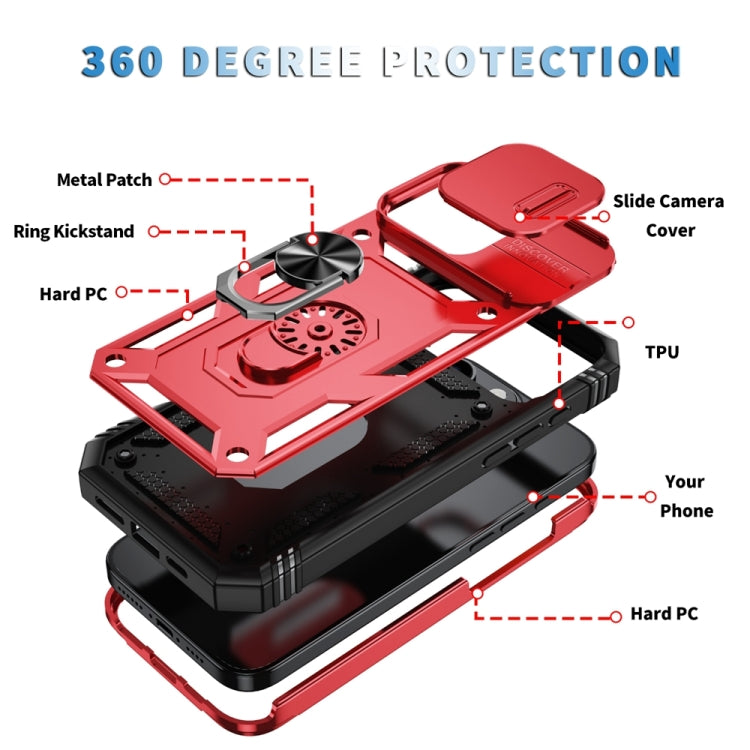 For iPhone 16 Pro Sliding Camshield TPU + PC Phone Case with Holder