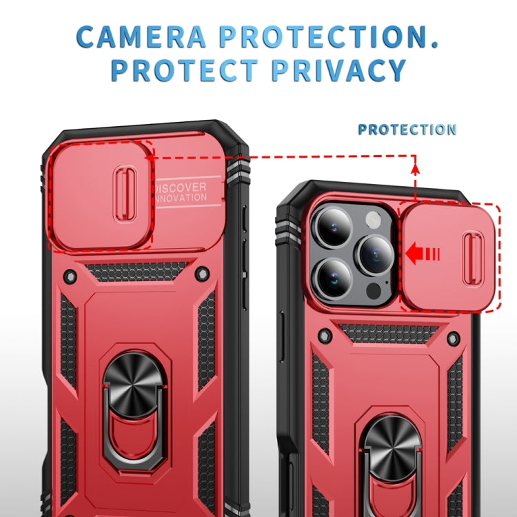 For iPhone 16 Pro Sliding Camshield TPU + PC Phone Case with Holder