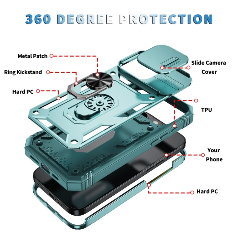 For iPhone 16 Pro Sliding Camshield TPU + PC Phone Case with Holder