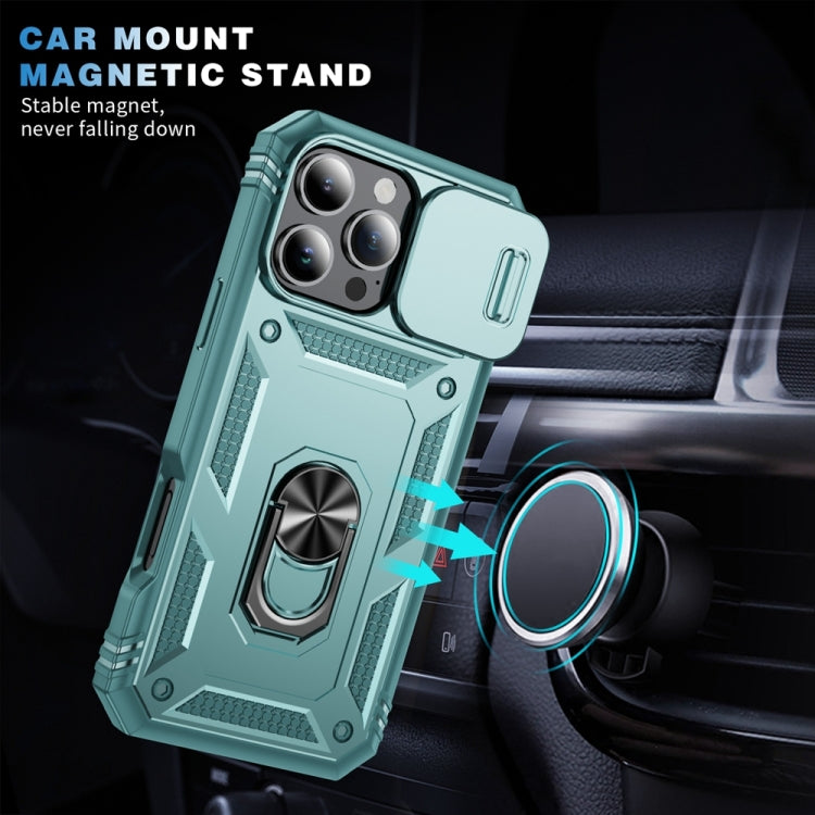 For iPhone 16 Pro Sliding Camshield TPU + PC Phone Case with Holder