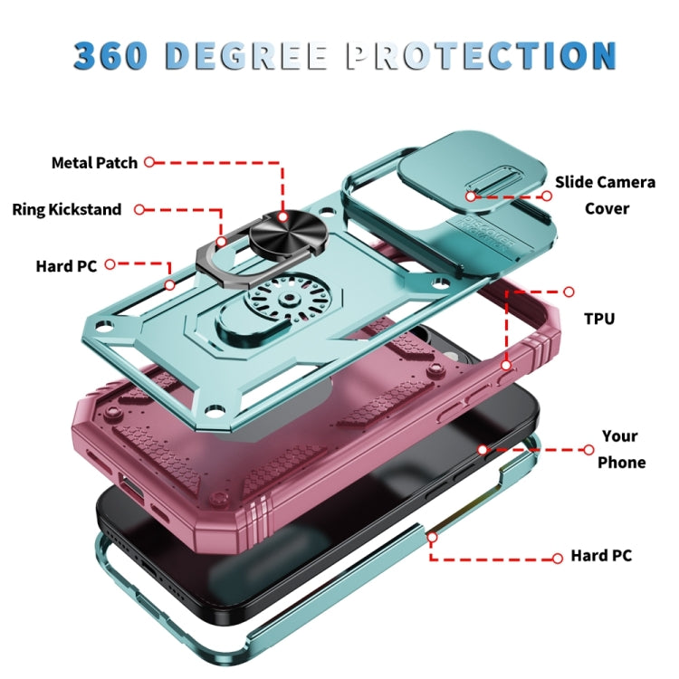 For iPhone 16 Pro Sliding Camshield TPU + PC Phone Case with Holder