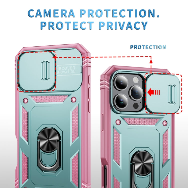 For iPhone 16 Pro Sliding Camshield TPU + PC Phone Case with Holder