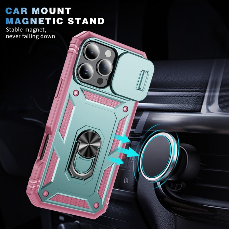 For iPhone 16 Pro Sliding Camshield TPU + PC Phone Case with Holder