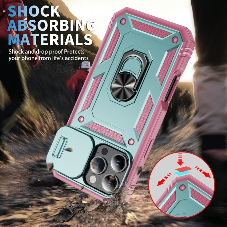 For iPhone 16 Pro Sliding Camshield TPU + PC Phone Case with Holder