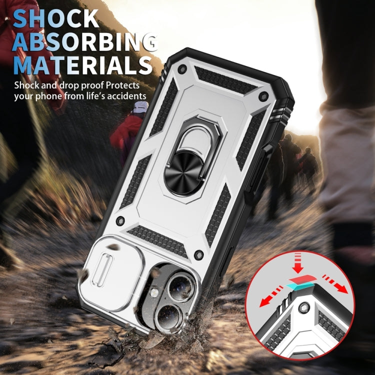 For iPhone 16 Plus Sliding Camshield TPU + PC Phone Case with Holder