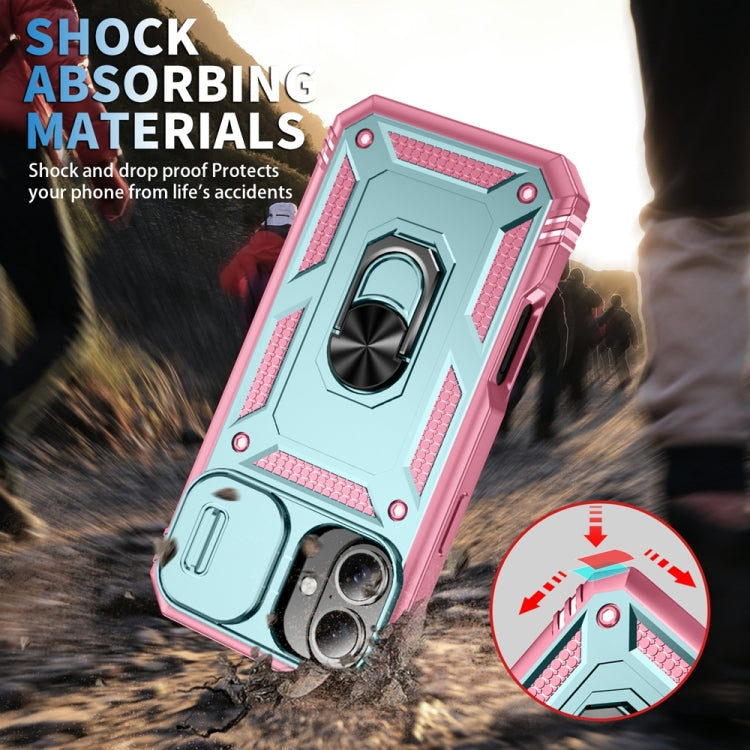 For iPhone 16 Plus Sliding Camshield TPU + PC Phone Case with Holder