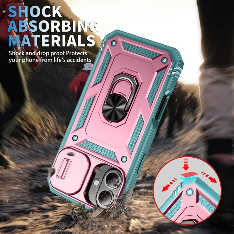 For iPhone 16 Plus Sliding Camshield TPU + PC Phone Case with Holder