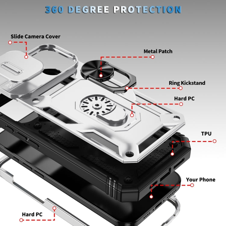 For iPhone 16 Sliding Camshield TPU + PC Phone Case with Holder