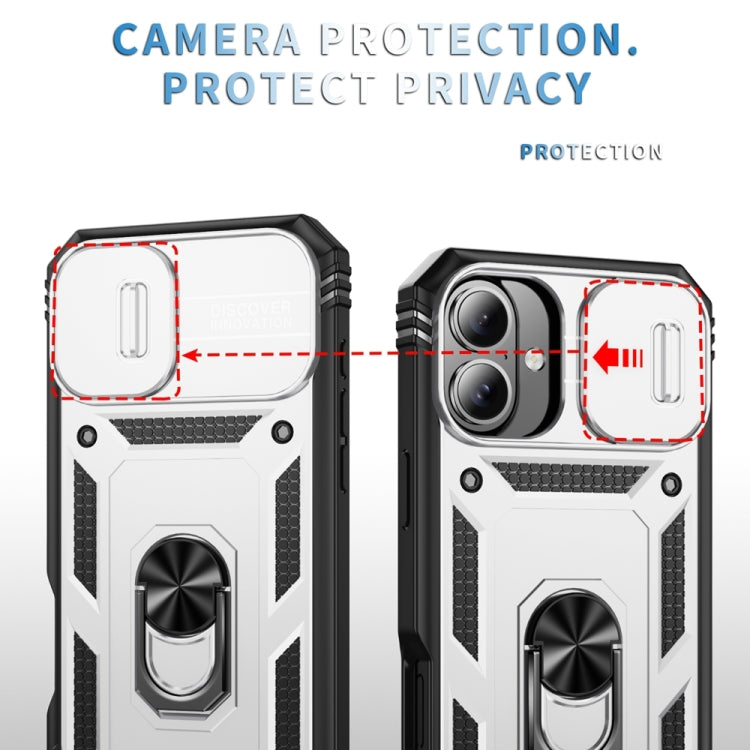 For iPhone 16 Sliding Camshield TPU + PC Phone Case with Holder