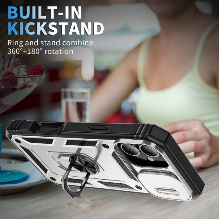 For iPhone 16 Sliding Camshield TPU + PC Phone Case with Holder