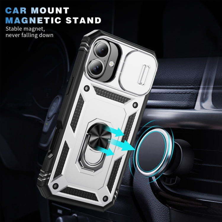 For iPhone 16 Sliding Camshield TPU + PC Phone Case with Holder