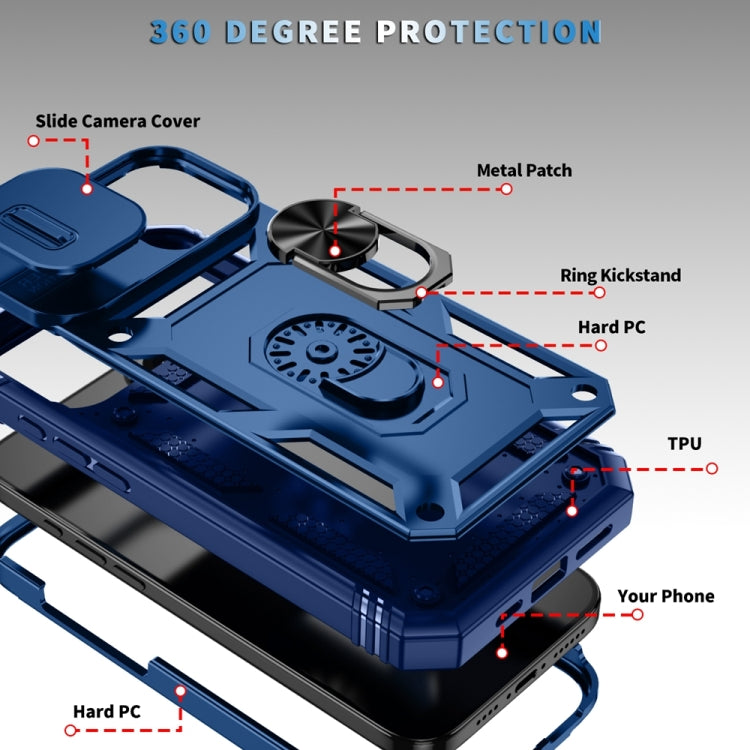 For iPhone 16 Sliding Camshield TPU + PC Phone Case with Holder