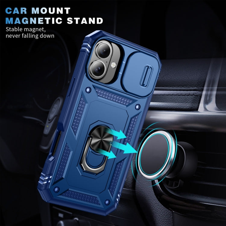 For iPhone 16 Sliding Camshield TPU + PC Phone Case with Holder