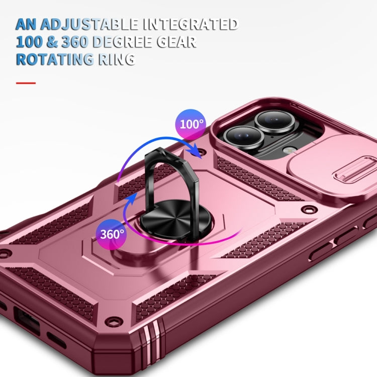 For iPhone 16 Sliding Camshield TPU + PC Phone Case with Holder