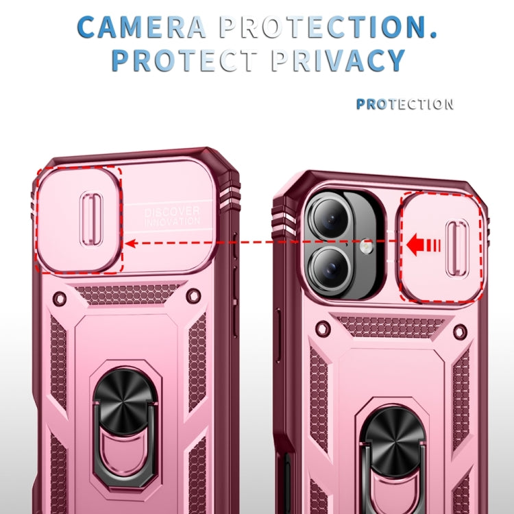 For iPhone 16 Sliding Camshield TPU + PC Phone Case with Holder