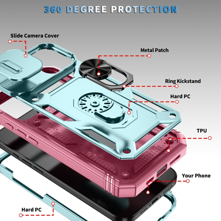 For iPhone 16 Sliding Camshield TPU + PC Phone Case with Holder