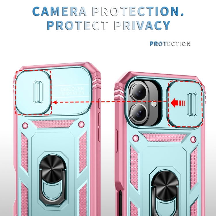 For iPhone 16 Sliding Camshield TPU + PC Phone Case with Holder