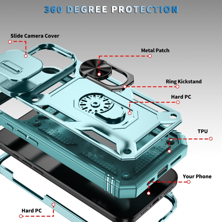 For iPhone 16 Sliding Camshield TPU + PC Phone Case with Holder