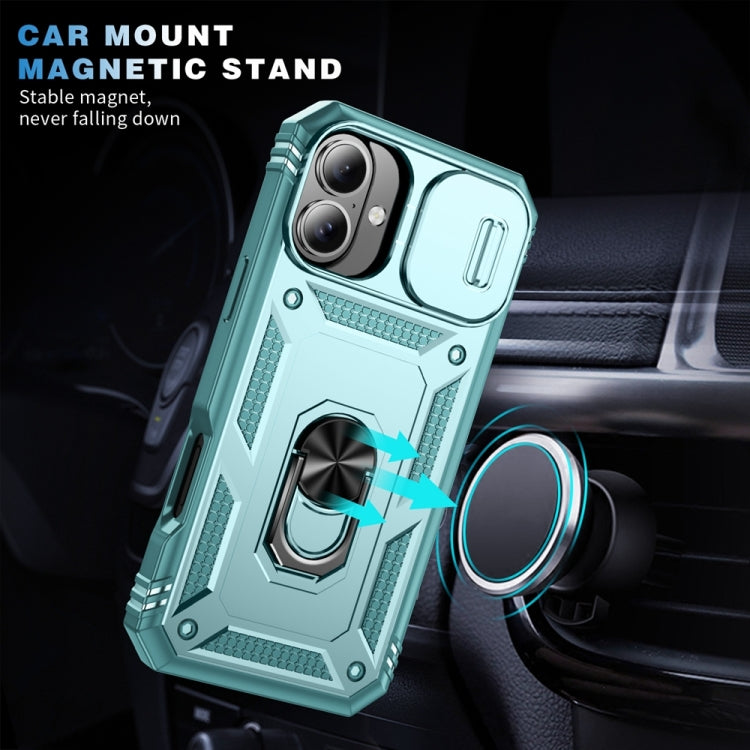 For iPhone 16 Sliding Camshield TPU + PC Phone Case with Holder