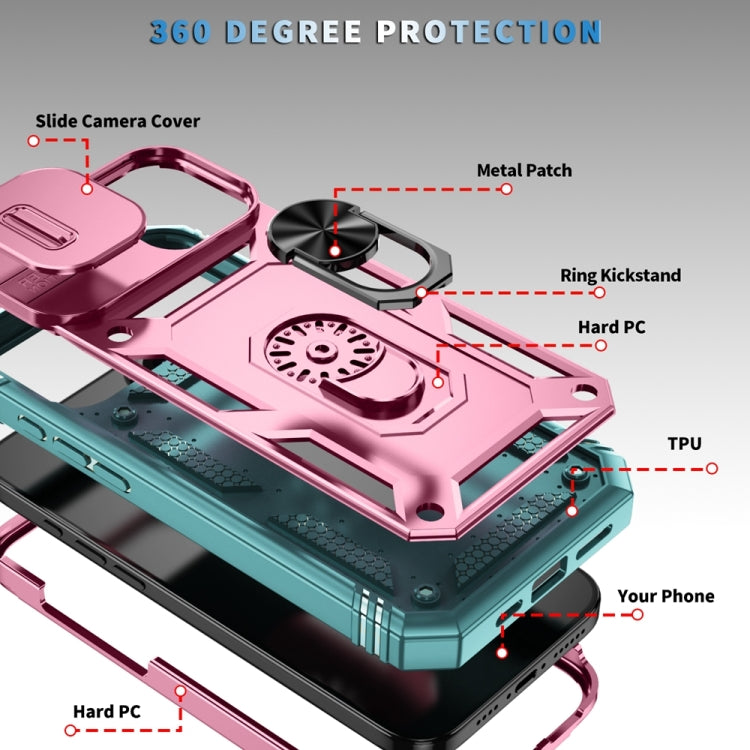For iPhone 16 Sliding Camshield TPU + PC Phone Case with Holder