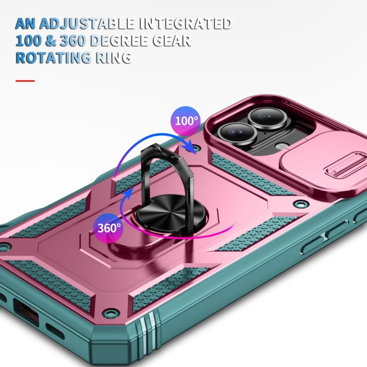 For iPhone 16 Sliding Camshield TPU + PC Phone Case with Holder