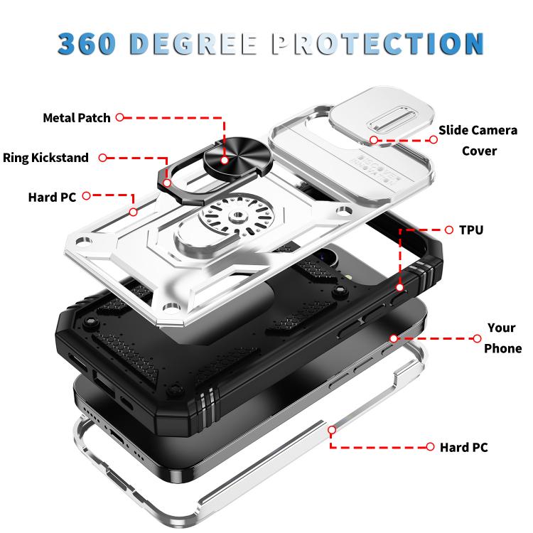 For iPhone 17e / 16e Sliding Camshield TPU + PC Phone Case with Holder