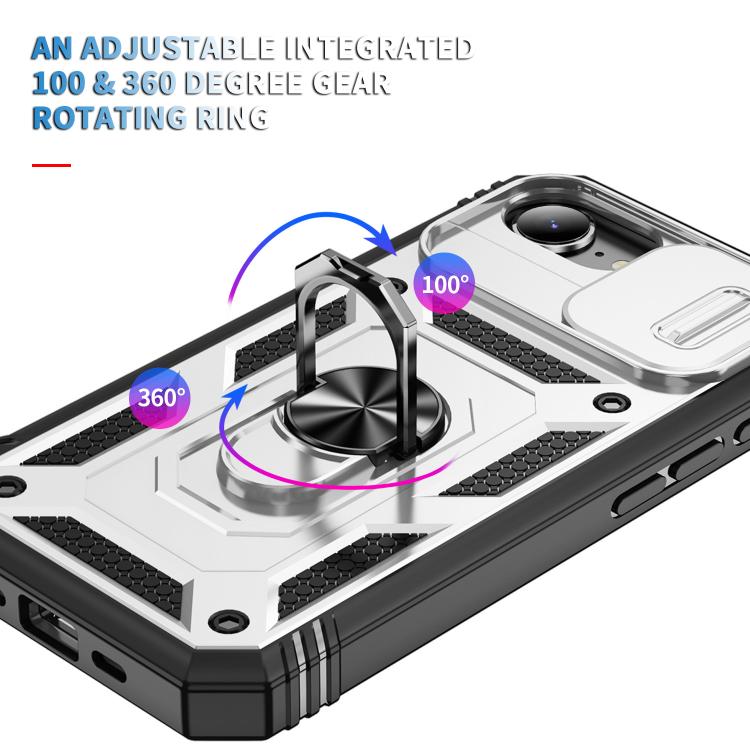 For iPhone 17e / 16e Sliding Camshield TPU + PC Phone Case with Holder
