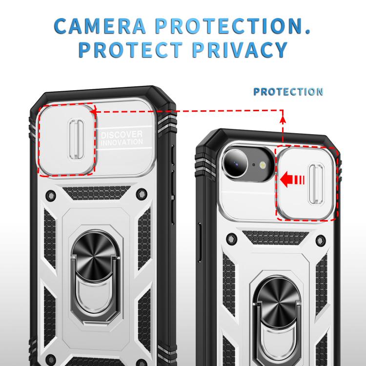 For iPhone 17e / 16e Sliding Camshield TPU + PC Phone Case with Holder